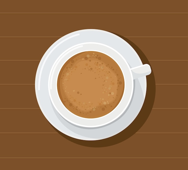 熱いコーヒーカップのトップビュー