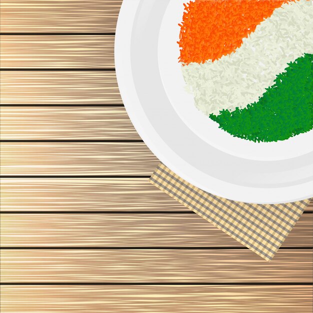 Top view illustration of indian flag