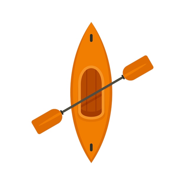 Vector top view kayak icon flat illustration of top view kayak vector icon for web design