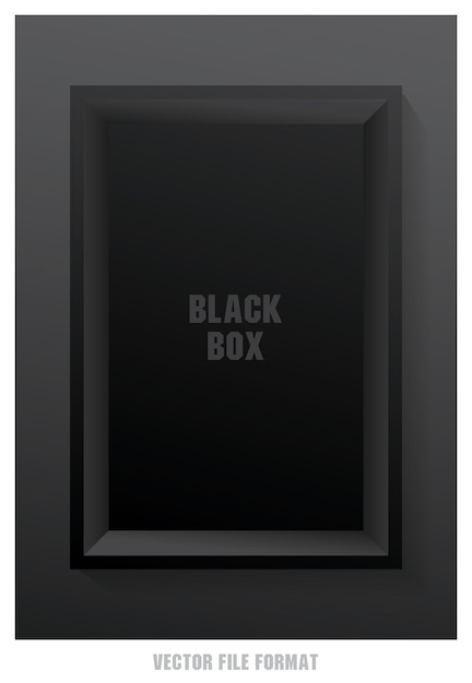 Top view of minimal black box 3d illustration vector for putting your object