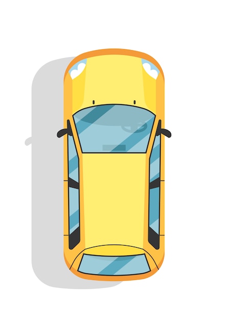 Top view modern city car isolated 