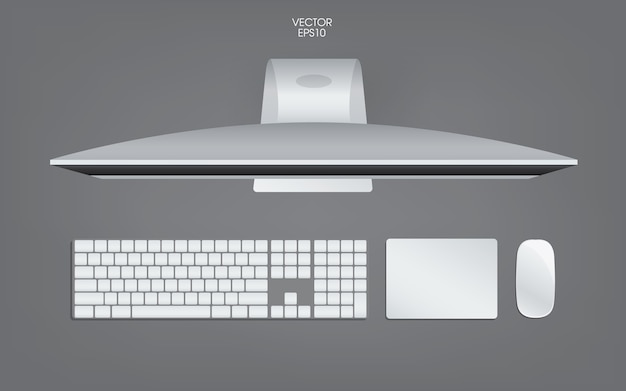 ベクトル コンピューターイラストの上面図