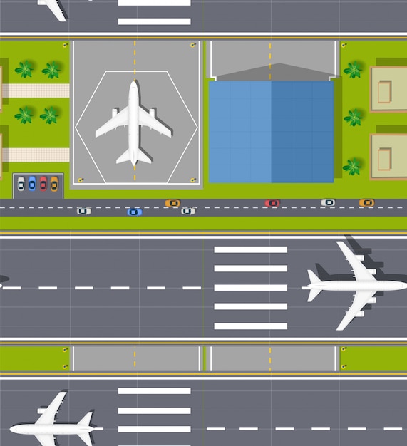 シームレスな空港の平面図