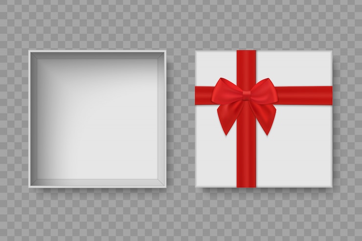 Vector top view open blank box