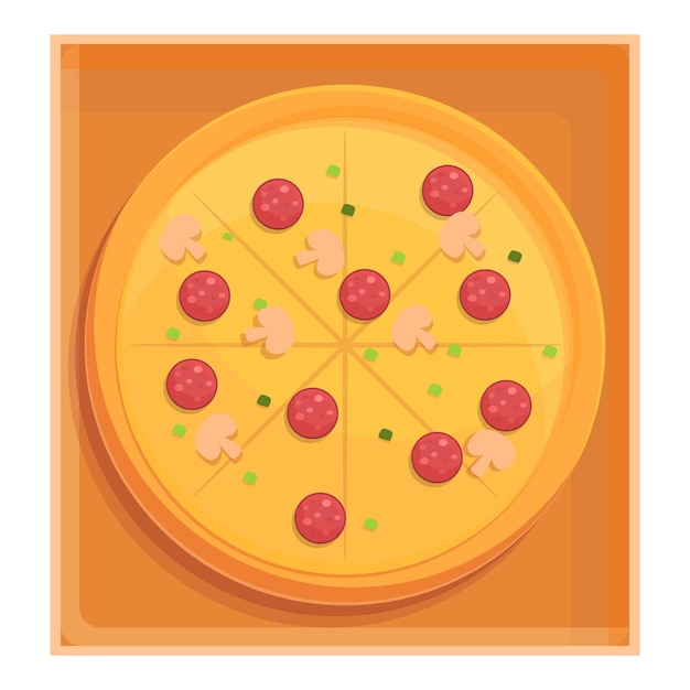 Top view pizza icon cartoon of top view pizza vector icon for web design isolated on white background