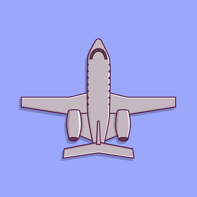 Vector top view of private jet