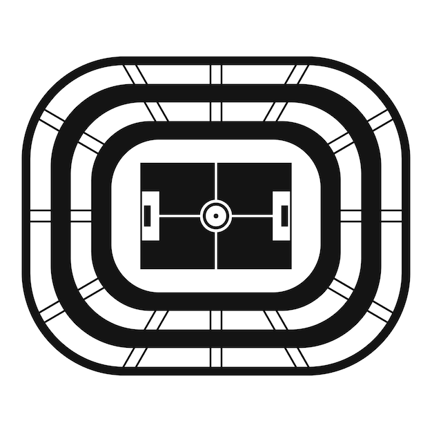 Икона стадиона с верхним видом простая иллюстрация векторной иконы стадиона с верхом видом для веб-дизайна, изолированной на белом фоне