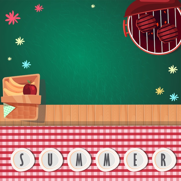 Vector top view summer picnic design