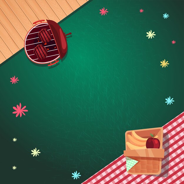 Vector top view summer poster design
