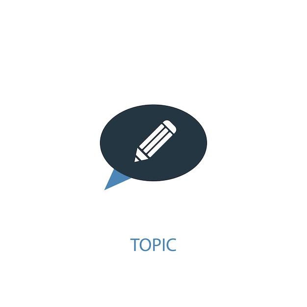 Topic concept 2 colored icon. Simple blue element illustration. topic concept symbol design. Can be used for web and mobile UI/UX