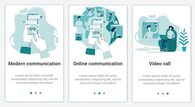 Argomento della comunicazione online illustrazione vettoriale piatta