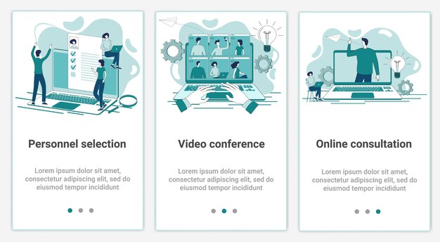 Topic recruitment and video conferences flat vector illustration