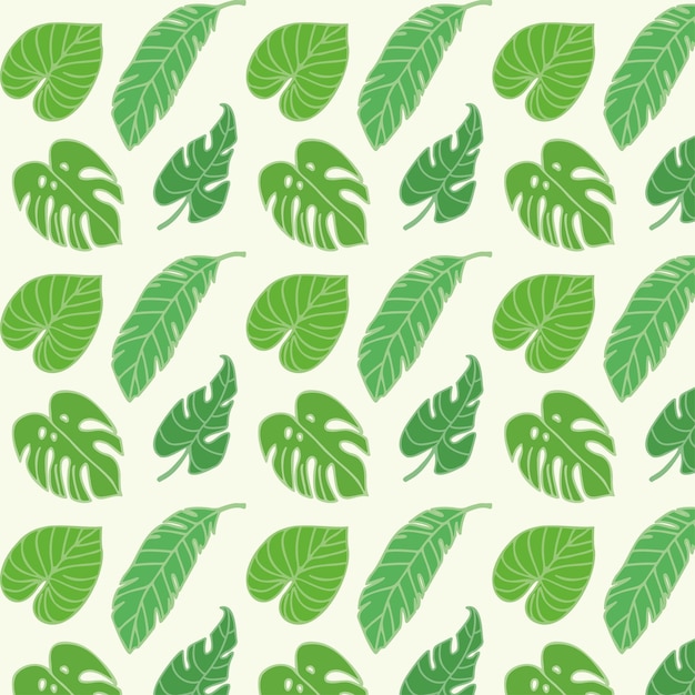 Topical palm leaves over white seamless pattern vector illustration