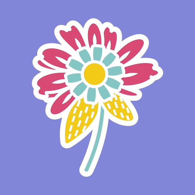 Vector topisch bloemen grafisch stickerontwerp