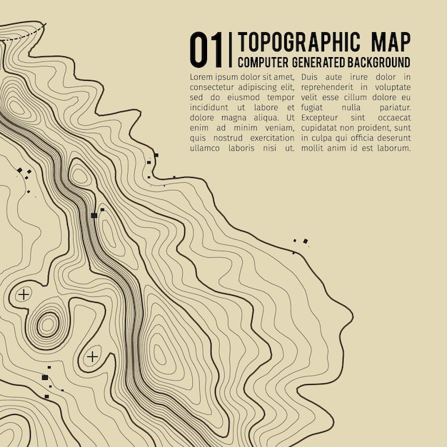 Topografische kaart achtergrond met ruimte voor kopiëren Lijn topografie kaart contour achtergrond geografische raster abstract vector illustratie Bergwandelpad over terrein