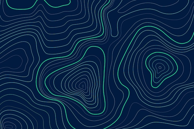 Vector topografische kaart contourlijnen bovenaanzicht