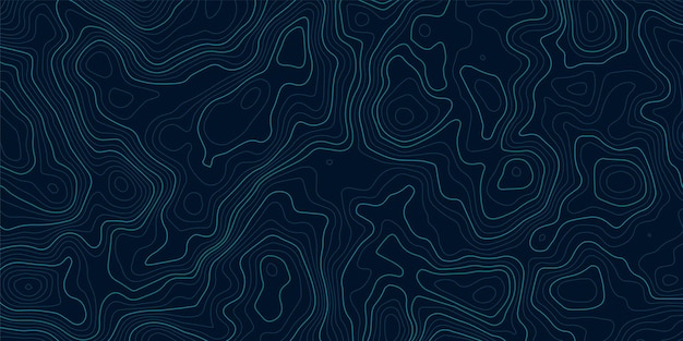 Topographic contour map on blue background Vector grid map