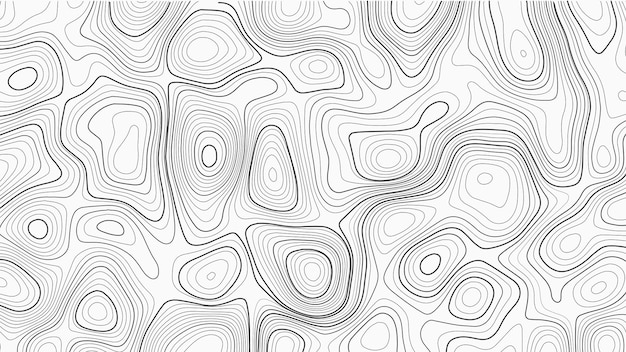 ベクトル 白い背景の上の地形等高線図 ベクトル グリッド マップ