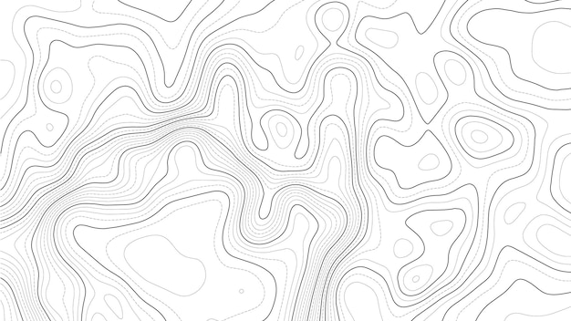 地形図の背景標高が割り当てられた地理的な白地図等高線の背景地理グリッド