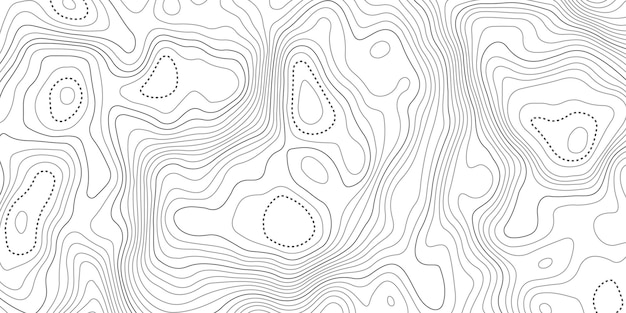 地形地図の輪郭線 パターン背景 波状のバナー 幾何学的形状 ベクトルイラスト