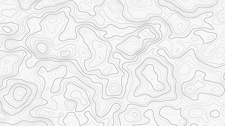 Vector topography map with grid vector relief map