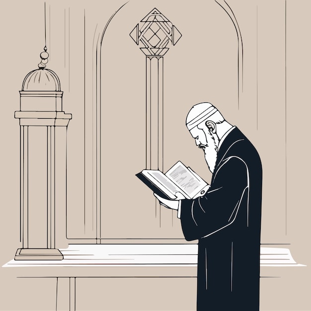 Torah lezing geïsoleerde cartoon vector illustratie Joodse mensen Torah lezen