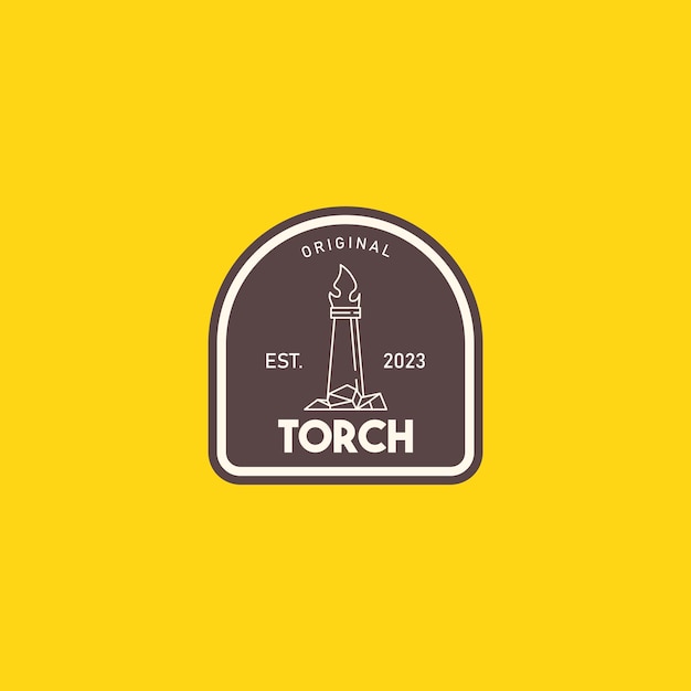 torch brand logo vintage design idea