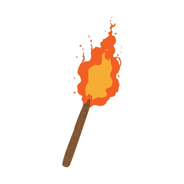 Torch in cartoon style torch icon Vector illustration