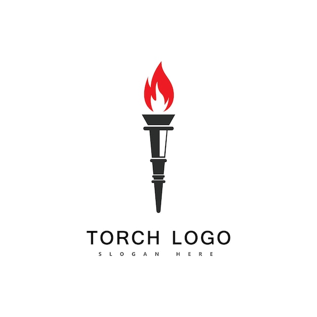 Torch fire logo vector icon