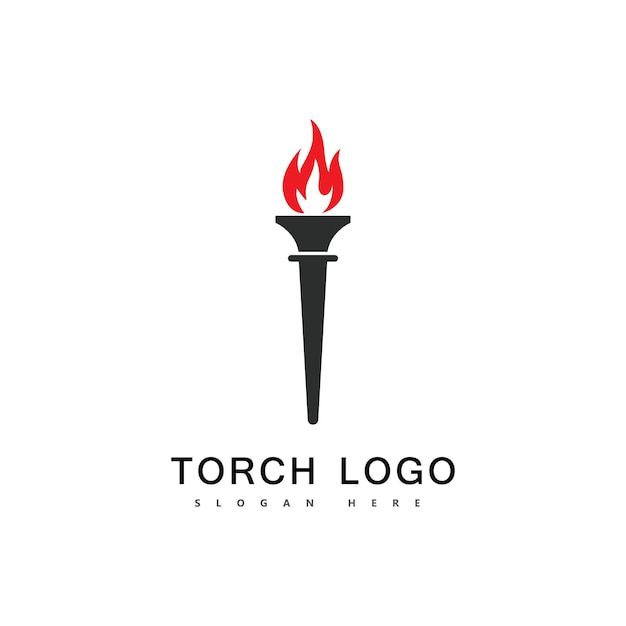 Torch fire logo vector icon