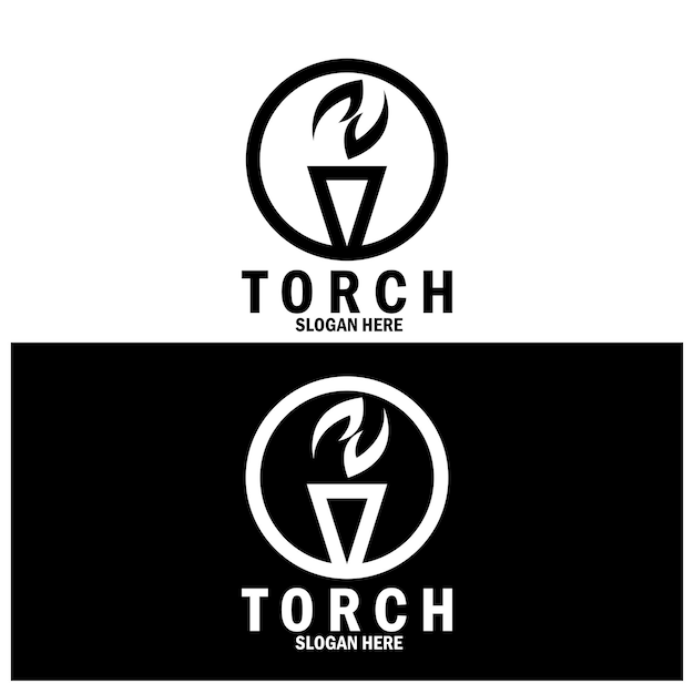 Torch icon vector illustration template design