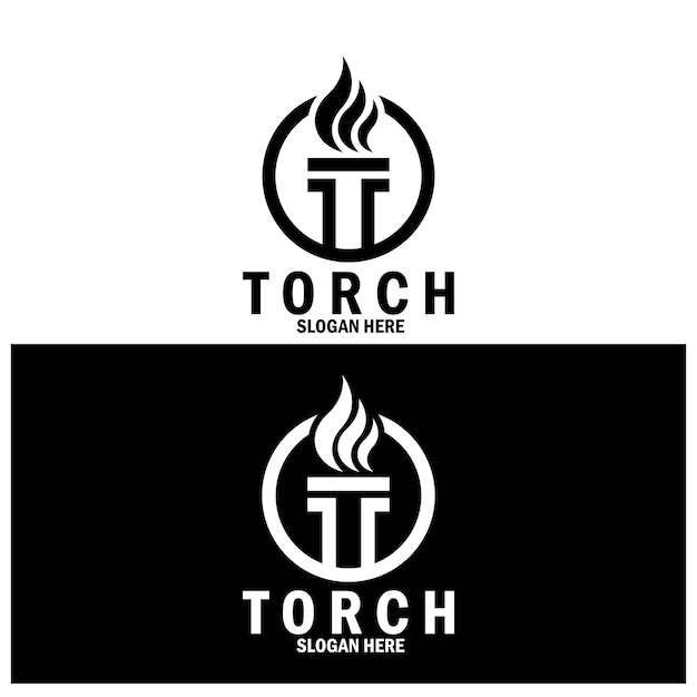 Torch icon vector illustration template design