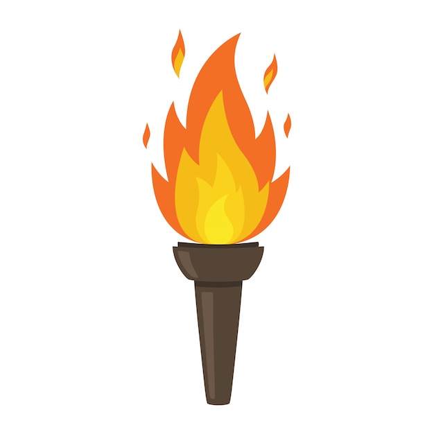 Vector torch isolated on white background. fire. symbol of olympic games. flaming figure.