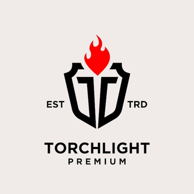 Torch letter t Logo icon design illustration