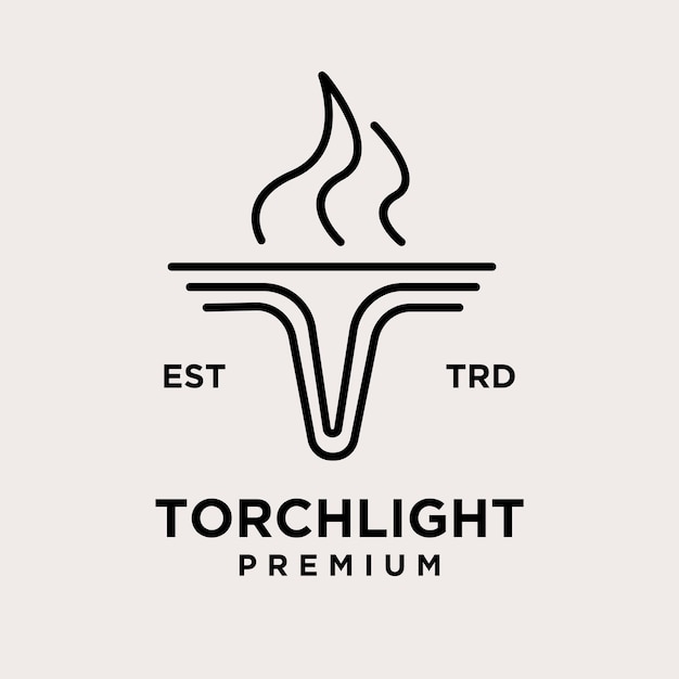 Torch letter t Logo icon design illustration