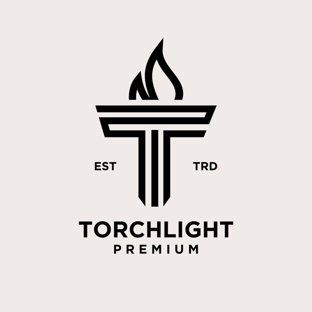 Vector torch letter t logo icon design illustration
