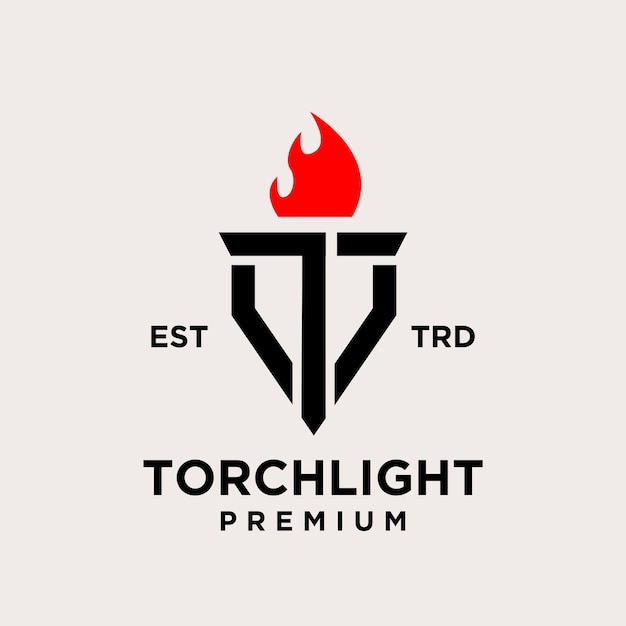 Torch letter t Logo icoon ontwerp illustratie