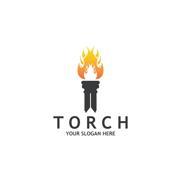 Torch Light Vector Logo Ontwerp Template