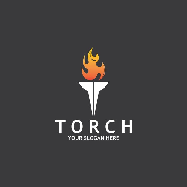 Torch Light Vector Logo Ontwerp Template