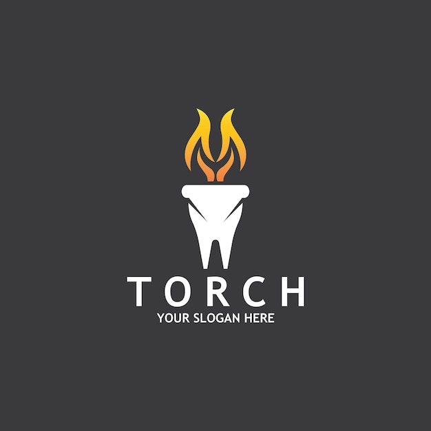 Torch Light Vector Logo Ontwerp Template