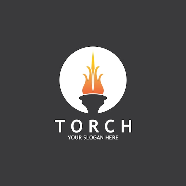 Torch Light Vector Logo Ontwerp Template