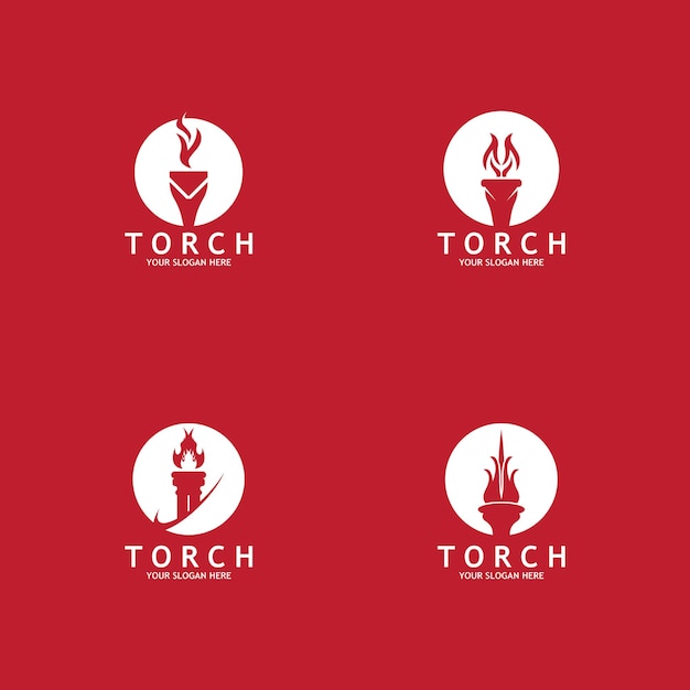 Torch Light Vector Logo Ontwerp Template