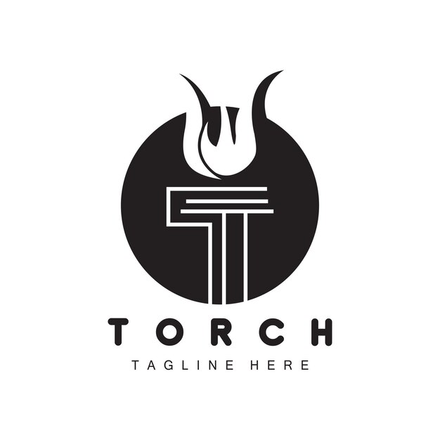 Torch Logo Fire Design Letter Logo Product Brand Icon