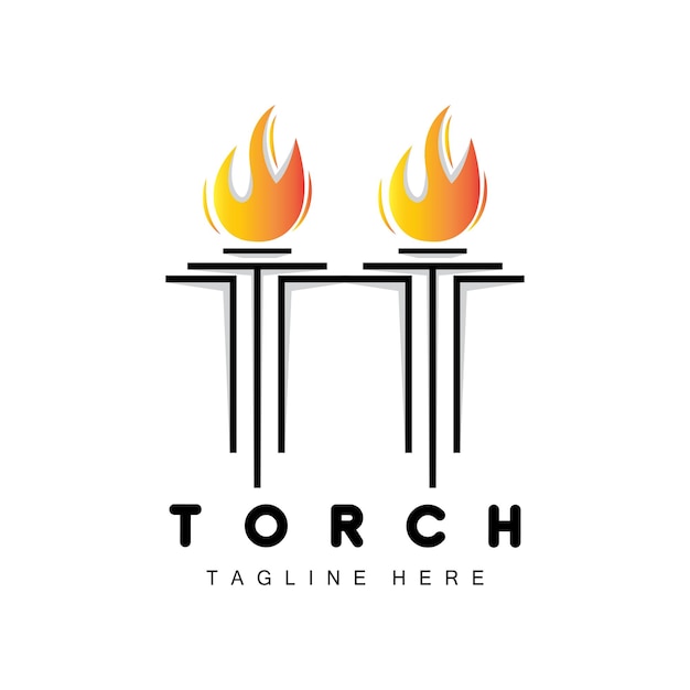 Torch Logo Fire Design Letter Logo Product Brand Icon