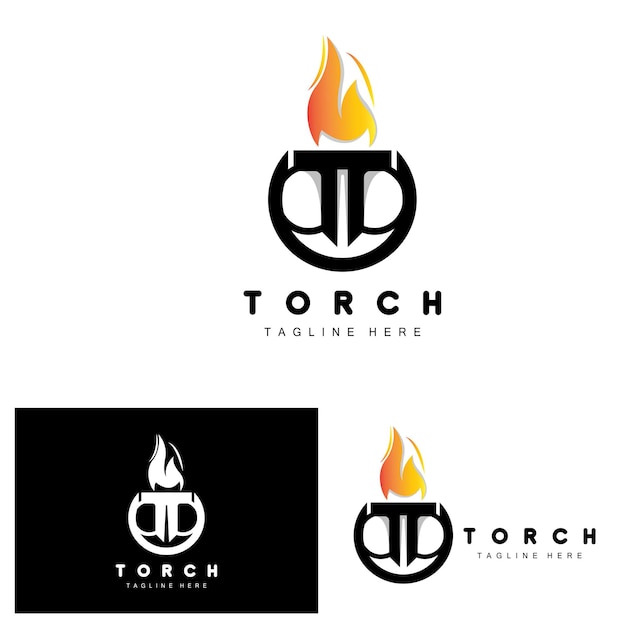 Torch Logo Fire Design Letter Logo Product Brand Icon