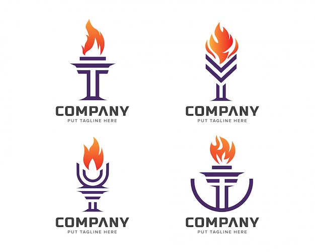 torch logo template collection 