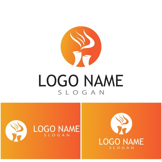 Torch  logo template vector symbol illustration design