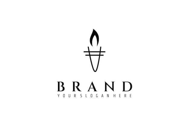 torch logo with a simple minimalist design style