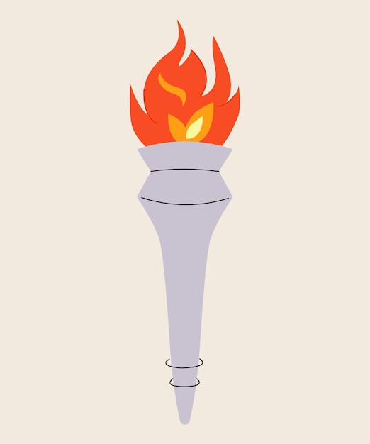 torch sports symbol flat illustration vector design icon of the torch Big games Torch Flame