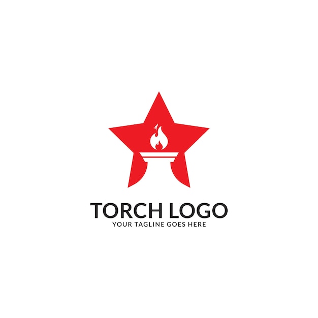 torch star logo vector template